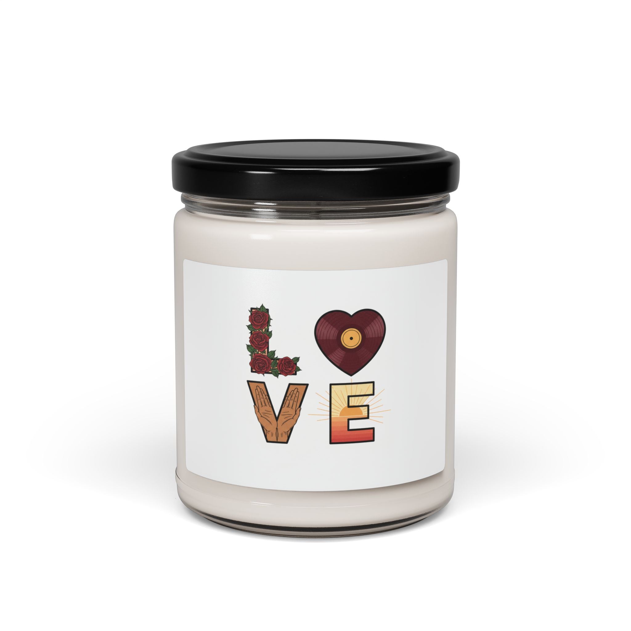 Love Graphic Candle — 9oz Scented Soy Jar